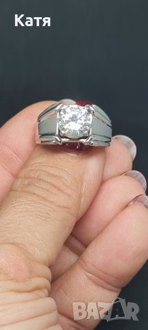 Сребърен пръстен с индийски естествен циркон, снимка 2 - Пръстени - 43572101