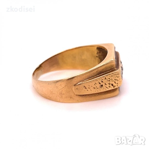 Златен мъжки пръстен 6,90гр. размер:64 14кр. проба:585 модел:5047-1, снимка 3 - Пръстени - 53116558
