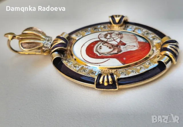 СССР златна висулка с Якутски Диаманти 14 карата, снимка 13 - Колиета, медальони, синджири - 49783796