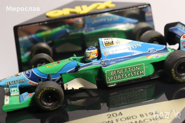 1:43 ONYX BENETTON FORD SCHUMACHER БОЛИД ФОРМУЛА F1, снимка 7 - Колекции - 53445202
