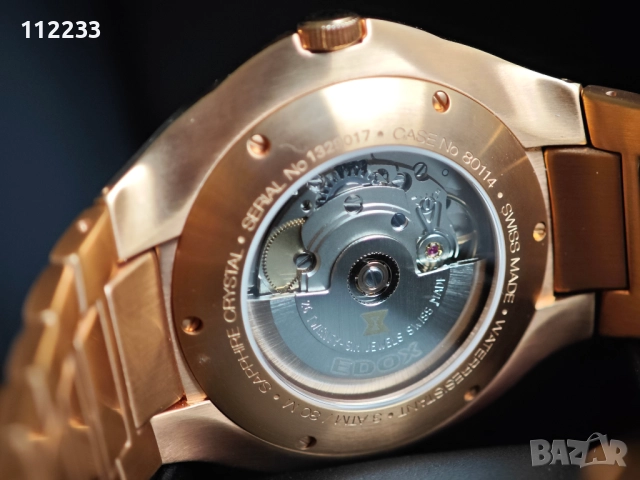 EDOX Les Bemonts Ultra Slim Automatic Rose Gold, снимка 3 - Мъжки - 52678944