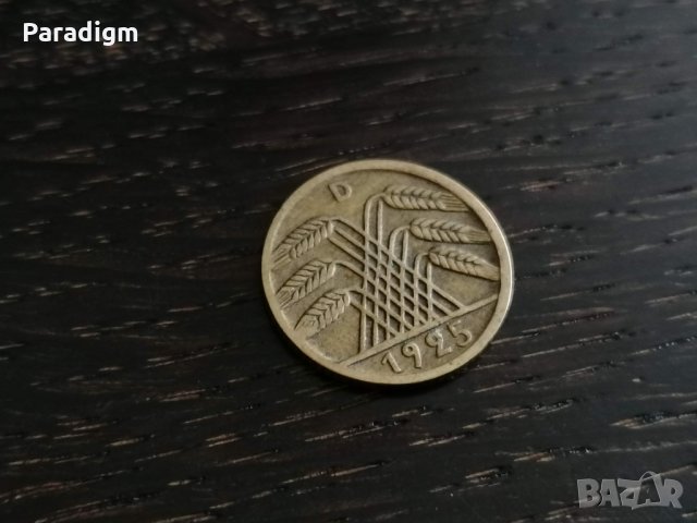 Райх монета - Германия - 5 пфенига | 1925г.; серия D, снимка 2 - Нумизматика и бонистика - 26948367