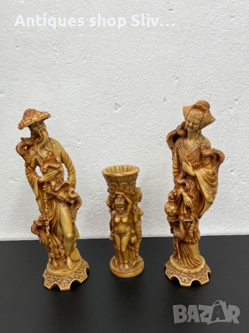 Комплект азиатски фигури с ваза. №4872