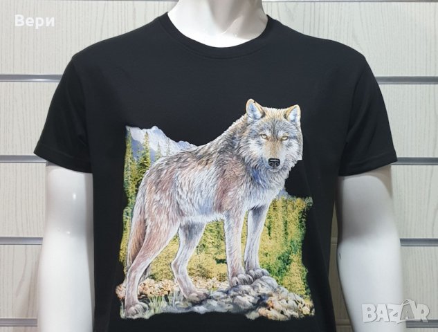 Нова мъжка тениска с трансферен печат Вълк, Серия вълци, снимка 2 - Тениски - 27554821