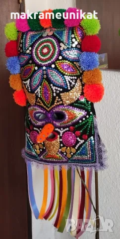 Кукерска маска, капашон, гугла, Новодел, Сурва, Кукерландия, маскарад, фестивал, събор, декорация , снимка 9 - Декорация за дома - 44190652