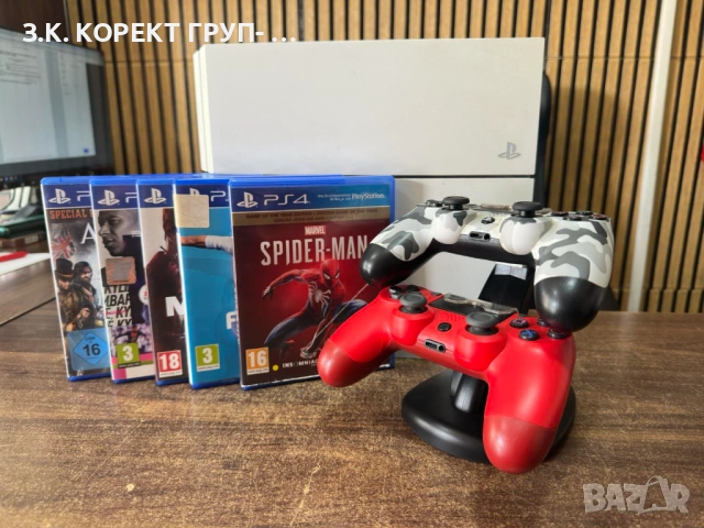 Playstation 4 Slim 500gb с 2 джойстика, 5 игри и зарядна станция
