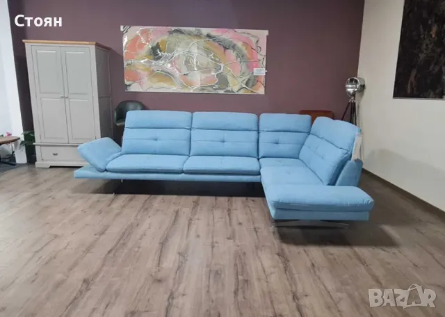 ПРОМОЦИЯ!!! Син ъглов диван от плат "DANA", снимка 9 - Дивани и мека мебел - 48633016