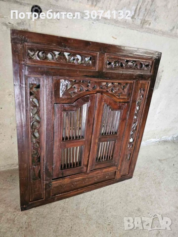 Прозорец/огледало с дърворезба, снимка 3 - Огледала - 51422121