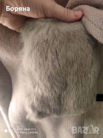 Нова бутикова жилетка камел с косъм от заек, снимка 9 - Жилетки - 43242542