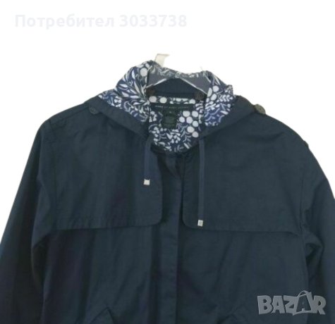 Marc Jacobs Яке за Дъжд Парка с Качулка Тъмно Синьо Размер М, снимка 3 - Якета - 36177145