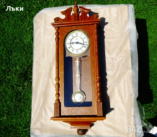 Немски стенен часовник с махало,гонгове. , снимка 4 - Антикварни и старинни предмети - 50747129