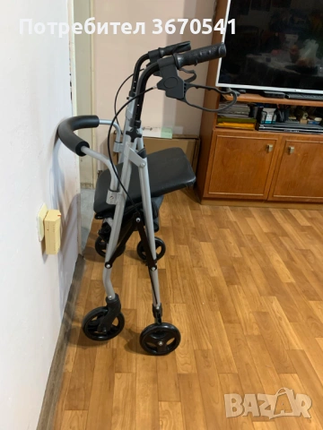 Ролатор/ проходилка с 4 колела, седалка, облегалка и торба – нов, неизползван, снимка 3 - Грижа за възрастни - 53155757