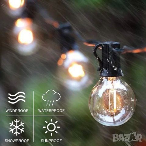 Градински гирлянд с 24 LED крушки, снимка 11 - Лед осветление - 44017085