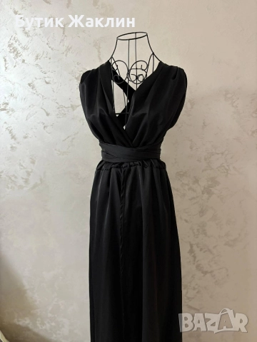 Елегантна сатенена рокля , снимка 2 - Рокли - 52716440