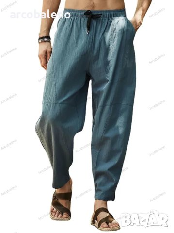 Ежедневни мъжки свободни панталони с шнур, 7цвята, снимка 3 - Панталони - 44054028