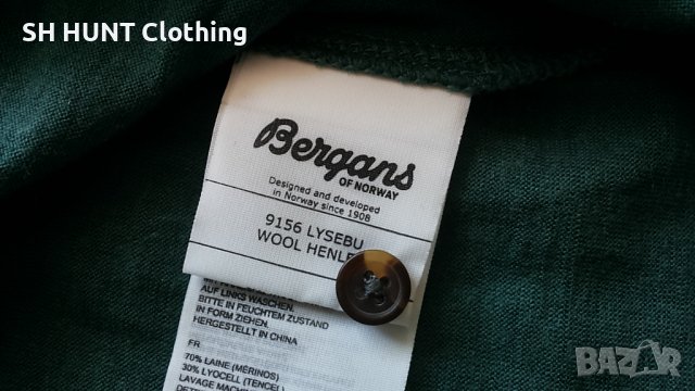 Bergans of NORWAY LYSEBU WOOL HENLEY 70% Merino Wool 30% Lyocell размер XL Термо блуза - 259, снимка 11 - Блузи - 39581454