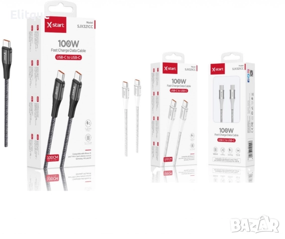 USB-C ,кабел за бързо зареждане,100W, 1 Метър ,SJX321CC, снимка 6 - Други стоки за дома - 52840179