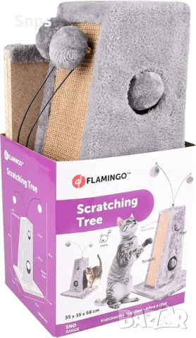 Дърво за драскане за котки Lara 35x35x68 см сиво ФЛАМИНГО, снимка 3 - За котки - 52174046