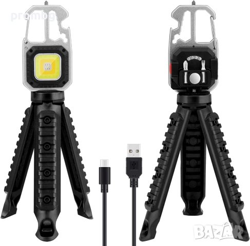 многофункционална LED лампа, фенер 800 lm, отвертка, статив,, снимка 5 - Лед осветление - 43988082
