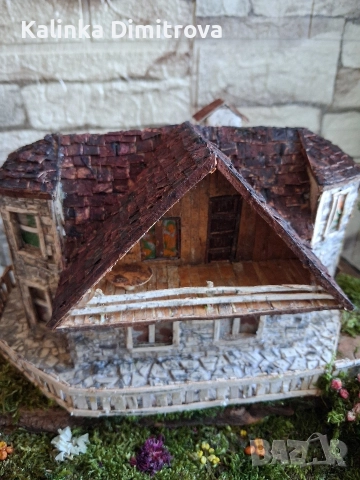 Ръчно изработен макет на къща в алпийски стил., снимка 12 - Декорация за дома - 52946106