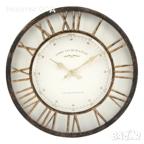 Стенен часовник, Декоративни, Латински цифри, Бронзови, 40.6x5 см, снимка 4 - Декорация за дома - 47376252