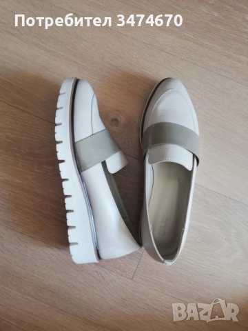 Дамски обувки лофери бежови (нови, размер 40)., снимка 5 - Дамски ежедневни обувки - 52147364