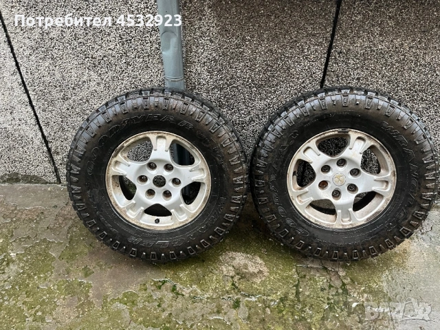 Гуми с джанти 265/70 R16 Goodyear Wrangler свалени от мицубиши паджеро 3