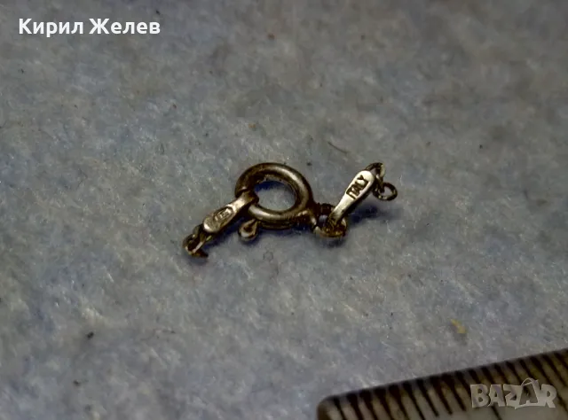 СТАРА СРЕБЪРНА ЗАКОПЧАЛКА СРЕБРО 925 ITALY с БЯЛА ПОЗЛАТА КАРАБИНКА За ГРИВНА КОЛИЕ ВЕРИЖКА 49932, снимка 6 - Други - 49525096