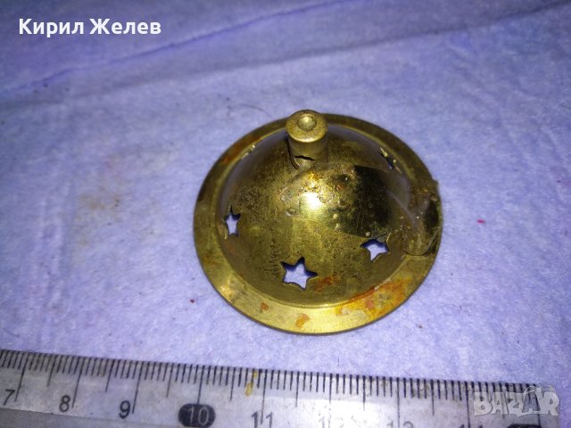 СТАРО БРОНЗОВО КАПАЧЕ за СЪДЧЕ - ПОСТАМЕНТ КАДИЛНИЧКА  За АРОМАТНИ ПРЪЧИЦИ или ДРУГО 41336, снимка 4 - Други ценни предмети - 43651000