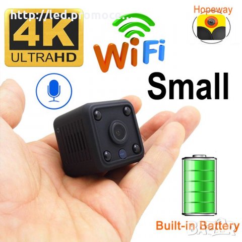 Мини камера с батери Automat, WiFi 1080P HD IP камера за домашна охрана микро камера с инфрачервено