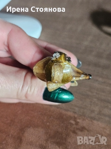 Регулируеми пръстенчета с естествен цвят на орхидея, лилиум и пауново перо , снимка 9 - Пръстени - 52387566