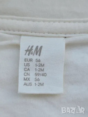Пухен гащеризон с ушички H&M размер 56см., снимка 10 - Бебешки гащеризони - 48928745