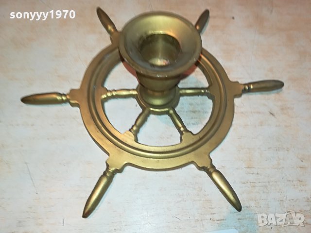 антик-свещник-корабен рул-внос холандия 2504211943, снимка 2 - Антикварни и старинни предмети - 32676526