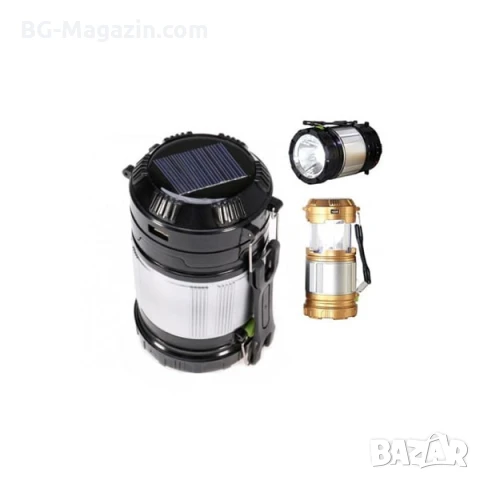 Мощна акумулаторна соларна лампа за къмпинг LED фенер USB соларен панел работна за риболов туризъм, снимка 3 - Къмпинг осветление - 51016945