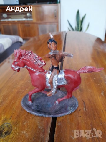 Стара фигурка Индианец #4, снимка 2 - Други ценни предмети - 32276413