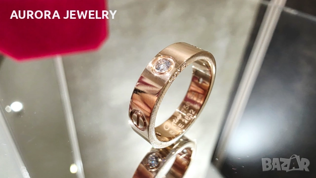 CARTIER Love Rose Gold 3 Diamonds Classic Model Пръстен