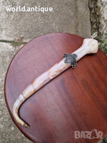 Уникална арабска антикварна кама ханджар нож, снимка 3 - Антикварни и старинни предмети - 52019548