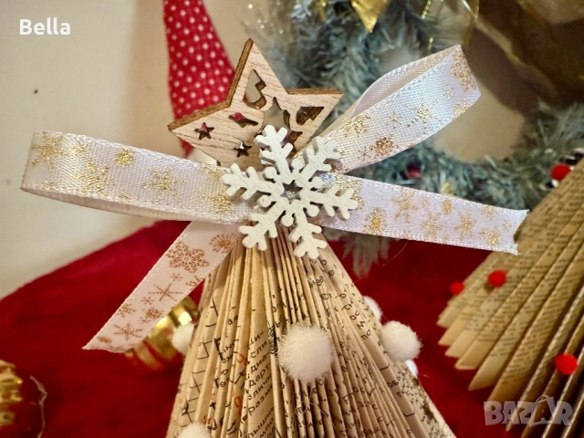 Уникална ръчно изработена сгъваема коледна елха | Рециклирани мат, снимка 14 - Други - 52443326