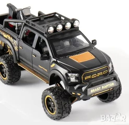 Метална кола макет 1:24 на Ford Raptor  играчка за момче, снимка 2 - Коли, камиони, мотори, писти - 48507016