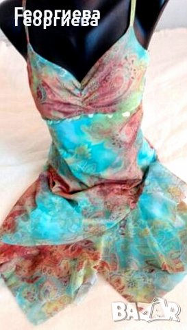 Рокля STYLE с цветен тюл👗🍀S,M👗🍀 арт.1030, снимка 3 - Рокли - 26762438