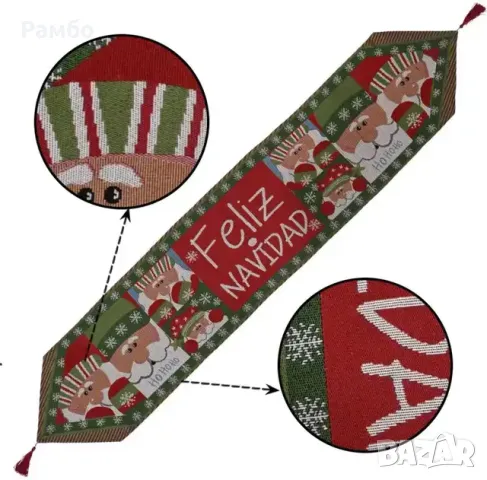 Коледна покривка - тишлайфер за маса - Гринч, снимка 2 - Покривки за маси - 43424364