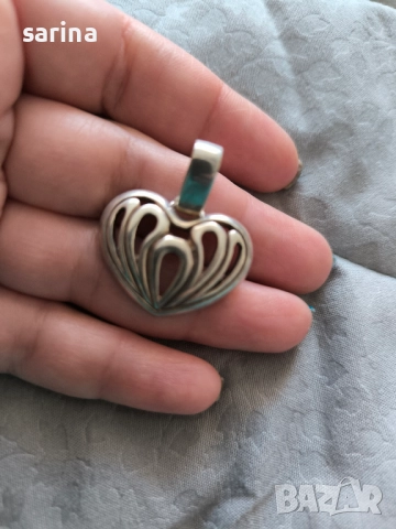 Сребърен медальон сърце, снимка 4 - Колиета, медальони, синджири - 52937152