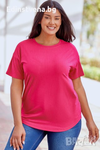  Дамскa макси тениска в цвят циклама, снимка 1 - Тениски - 43044205