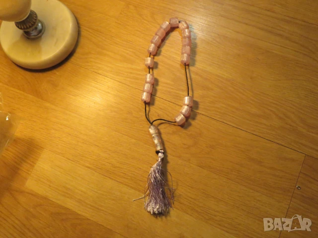 Старинна османска броеница с виолетови  зърна, молитвена броеница турска броеница 