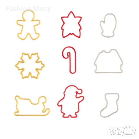 Комплект форми за сладки 9 броя, коледни, снимка 3 - Форми - 51541012