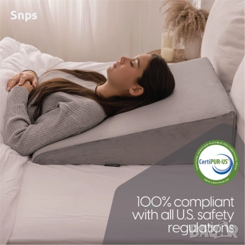 Възглавница за опора на гърба от мемори пяна със сваляне и перящ кадифен калъф, снимка 6 - Възглавници - 53106057