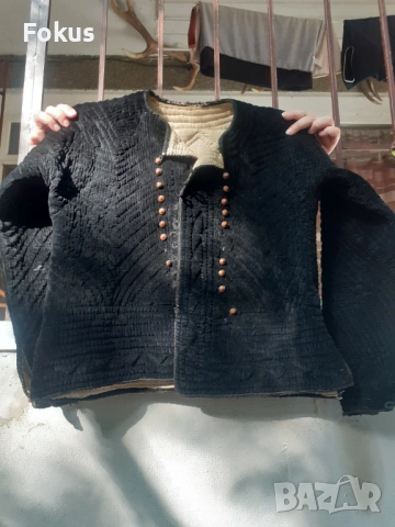 Стара възрожденска връхна дреха антерия носия - черно кадифе