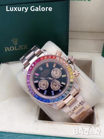 Mъжки часовник Rolex Daytona Cosmograph Rainbow Rose Gold с автоматичен механизъм, снимка 2 - Мъжки - 38212400