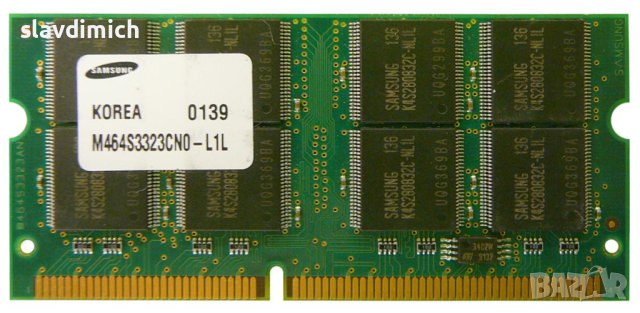 Рам памет RAM за лаптоп Samsung модел m464s3323cn0-l1l 256 MB DDR1 100 Mhz честота, снимка 1 - Части за лаптопи - 43048107