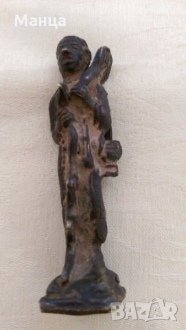 Бронзова Египетска фигура, снимка 3 - Антикварни и старинни предмети - 28599849